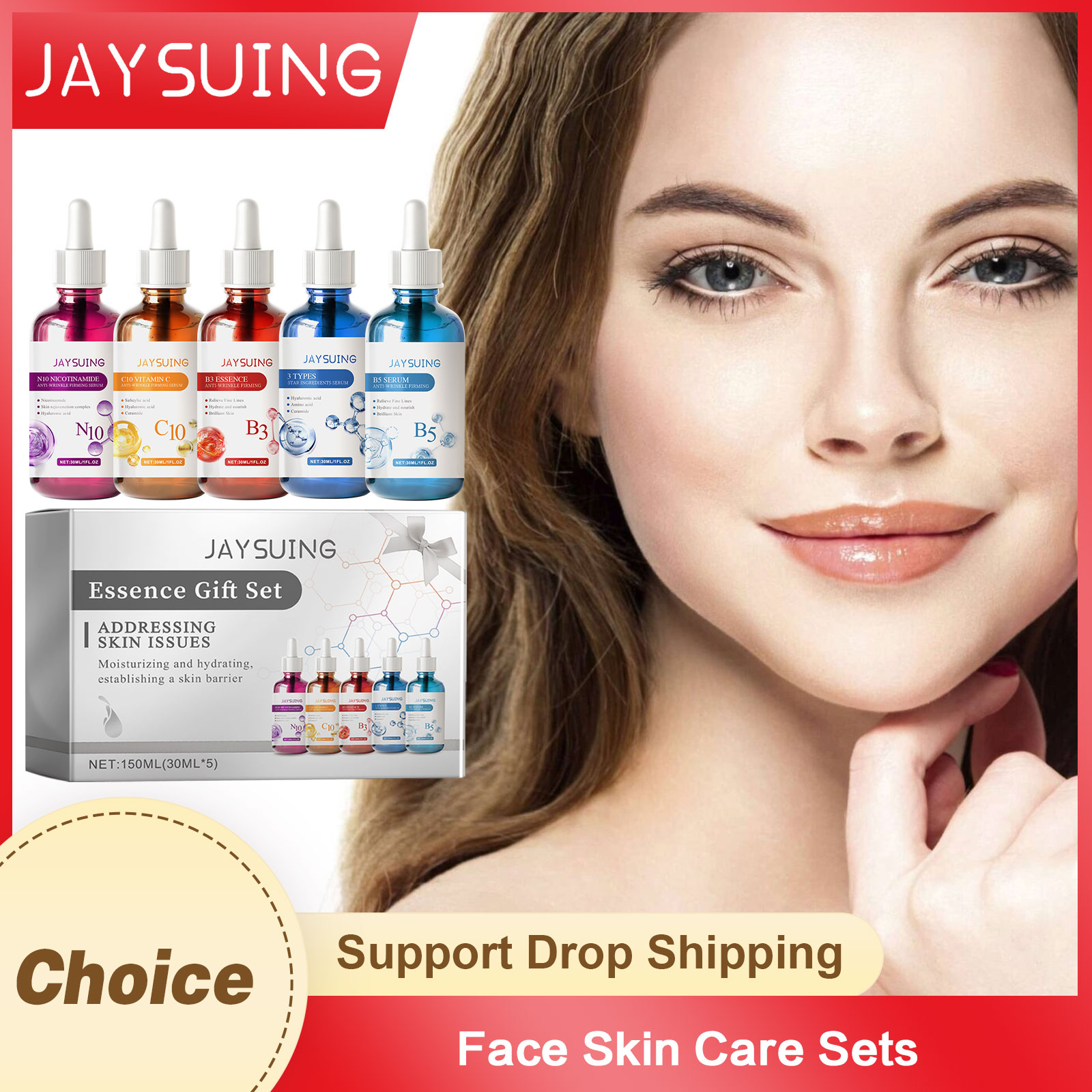 Face Serum Skin Care Sets 5PCS - Niacinamide Pore Shrinking Essence review and price
