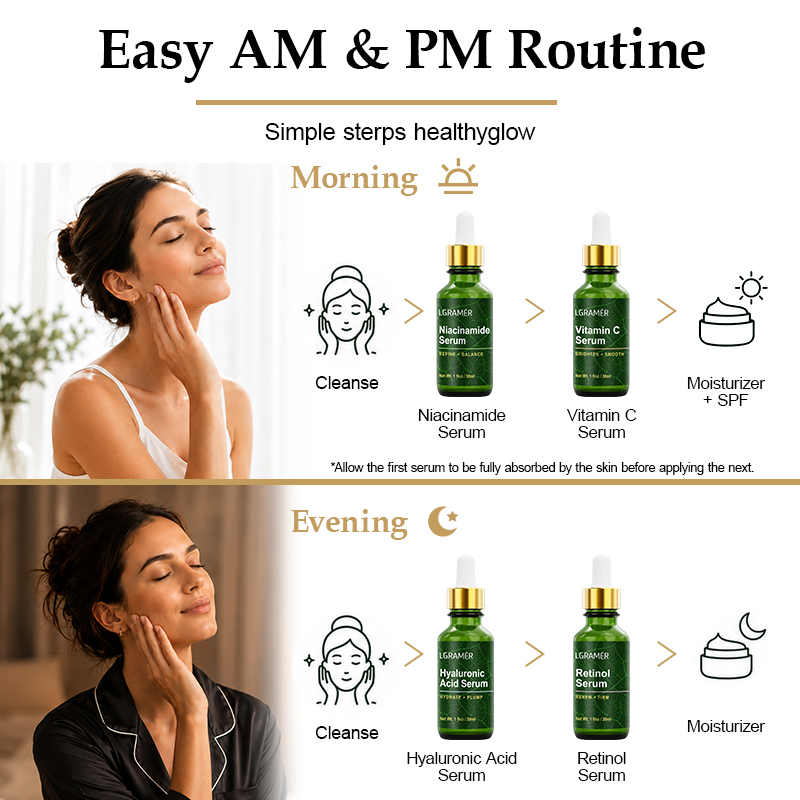 4PCS Facial Serum Set Niacinam - Niacinamide Pore Shrinking Essence review and price