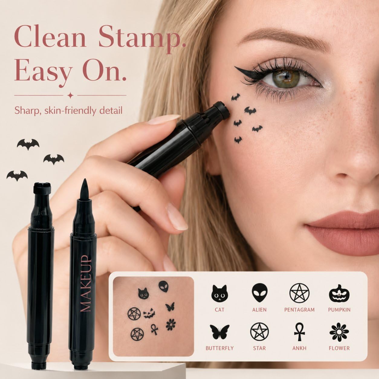 Halloween Dual-Ended Stamp Eye - Waterproof Liquid Eyeliner Pen review and price