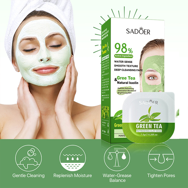 8pcs Green Tea Cleaning Mud Ma - Green Tea Cleansing Clay Mask review and price