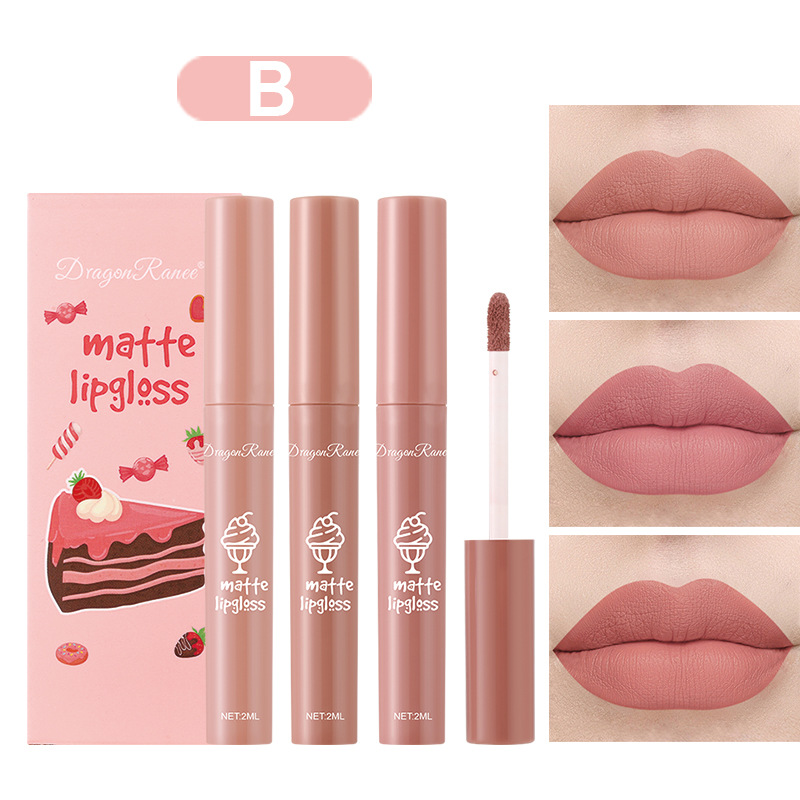 3PCS/Set Velvet Matte Nude Liq - Matte Velvet Lip Tint Long Lasting review and price