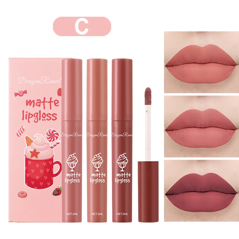 3PCS/Set Velvet Matte Nude Liq - Matte Velvet Lip Tint Long Lasting review and price
