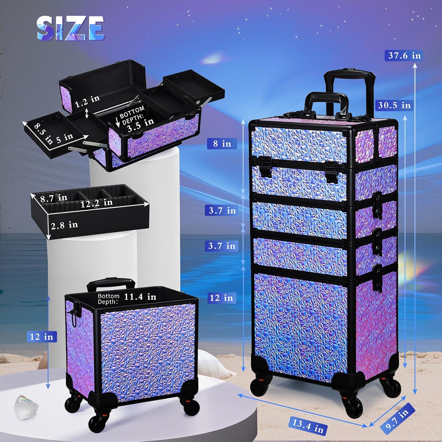 Rolling Makeup Train Case, Lar - Makeup review and price
