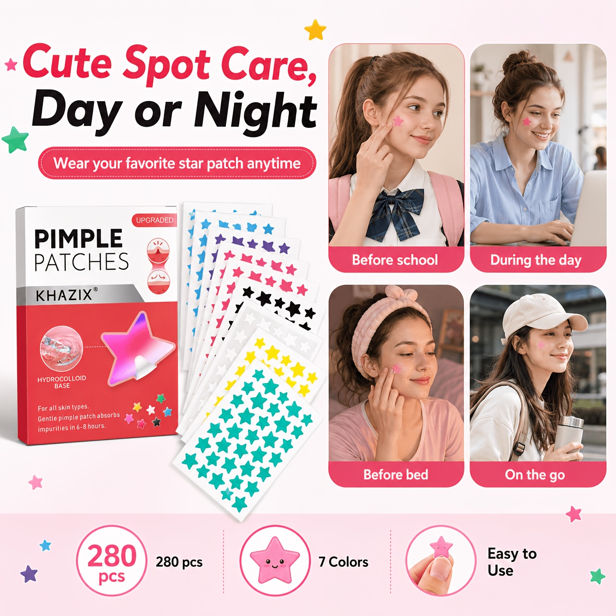 280pcs Star Pimple Patches, 7  - Hydrocolloid Pimple Patch review and price