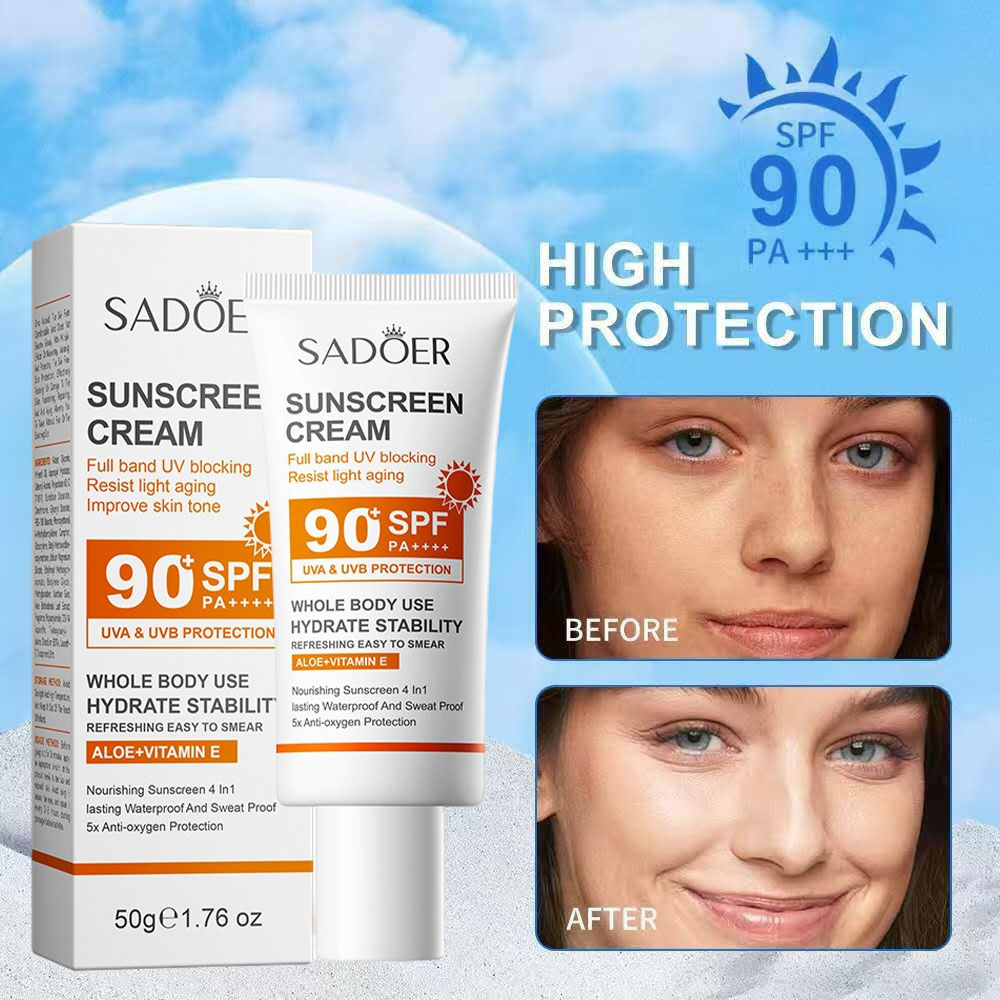 Sadoer Sunscreen Cream With Hi - Spf 50 Waterproof Sunscreen review and price