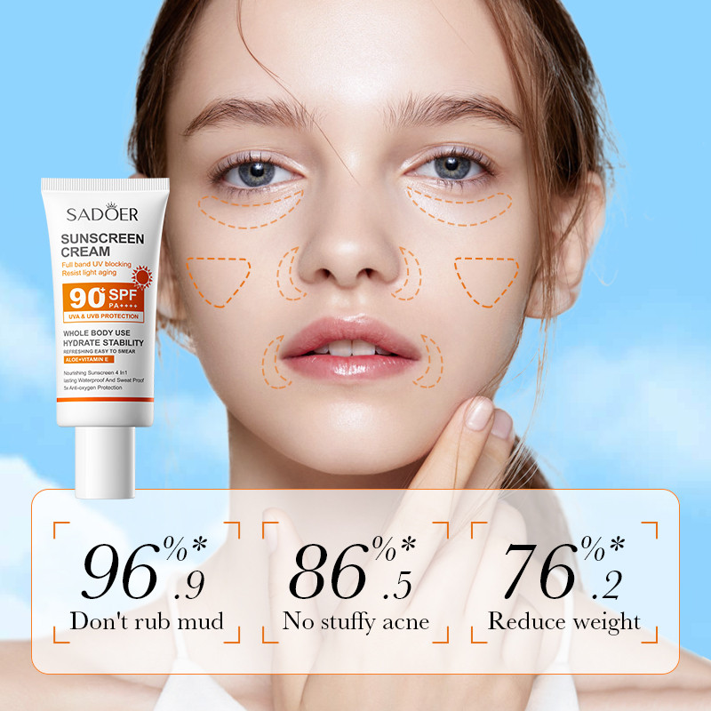 Sadoer Sunscreen Cream With Hi - Spf 50 Waterproof Sunscreen review and price
