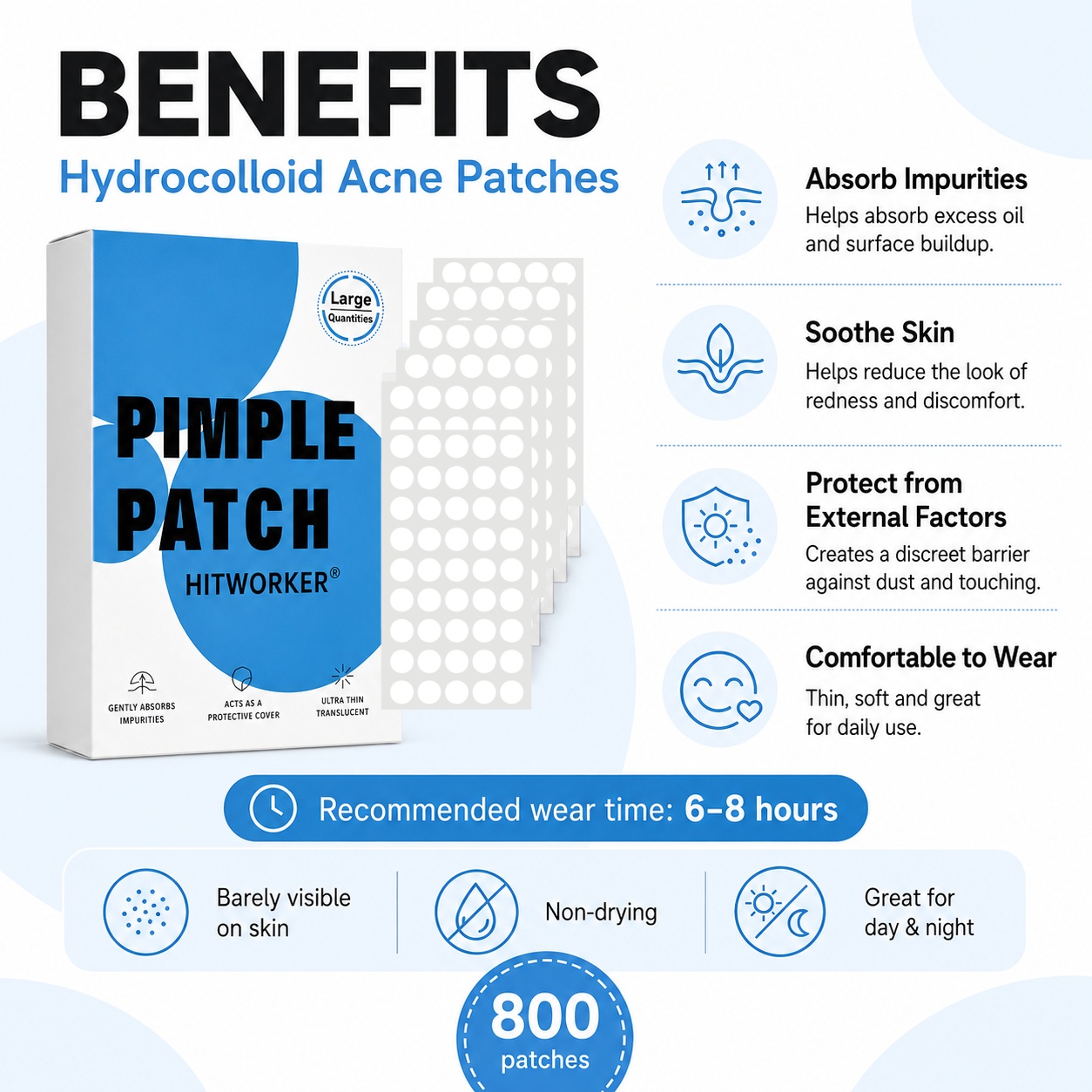 800Pcs Hydrocolloid Acne Pimpl - Hydrocolloid Pimple Patch review and price