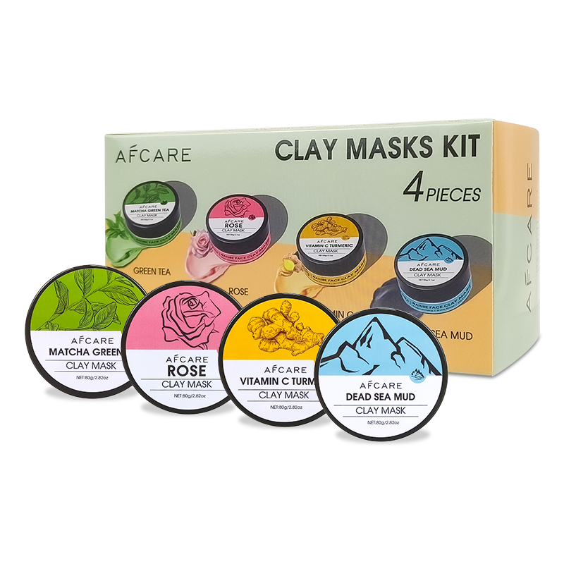 4Pcs Face Mask Set with Turmer - Green Tea Cleansing Clay Mask review and price